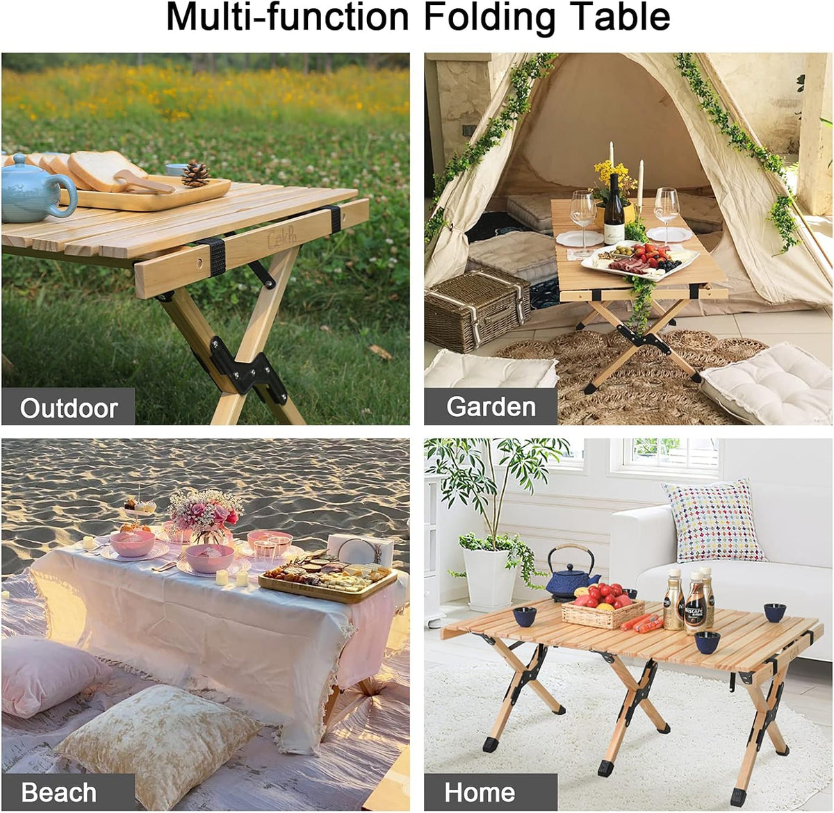 Portable Wooden Folding Picnic Table with Carry Bag P7624