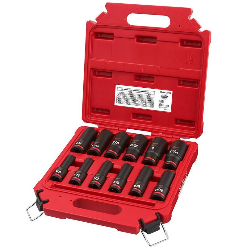 1/2 in. Drive SAE Deep Well Impact Socket Set 12-Piece S415314