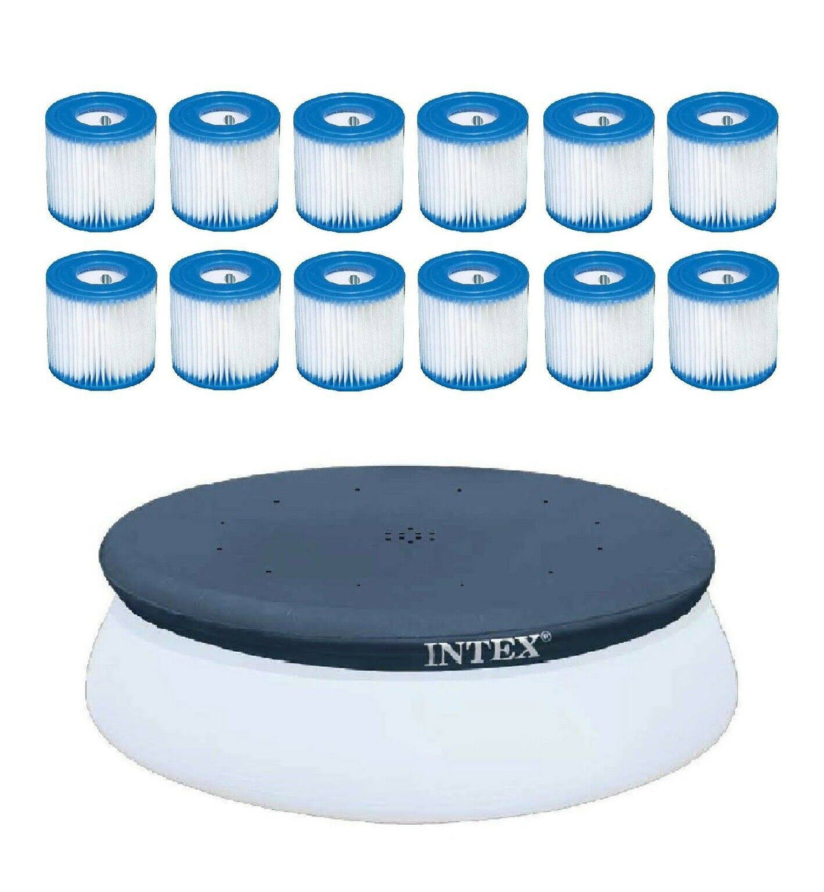 Round Filter Cartridge for Pool with Inflatable Pool Cover 12-Pack J6332