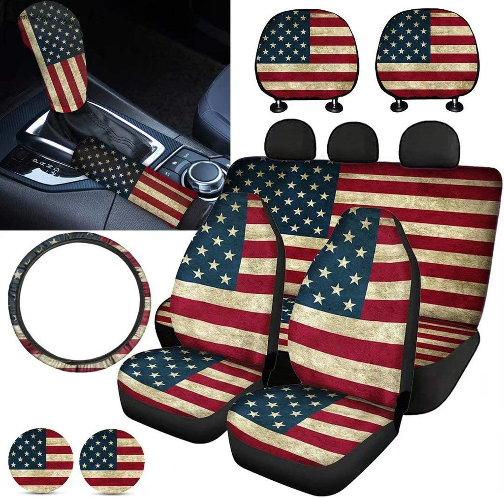 Purple Sugar Skull Car Seat Cover Set 11 PCS S341