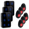 Wireless Caregiver Pager with 3 Number Display Plug-in Receiver 6 Waterproof Transmitters D772
