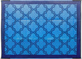 Large Reversible Outdoor Patio Mat 9' x 12' Lattice Blue J661269