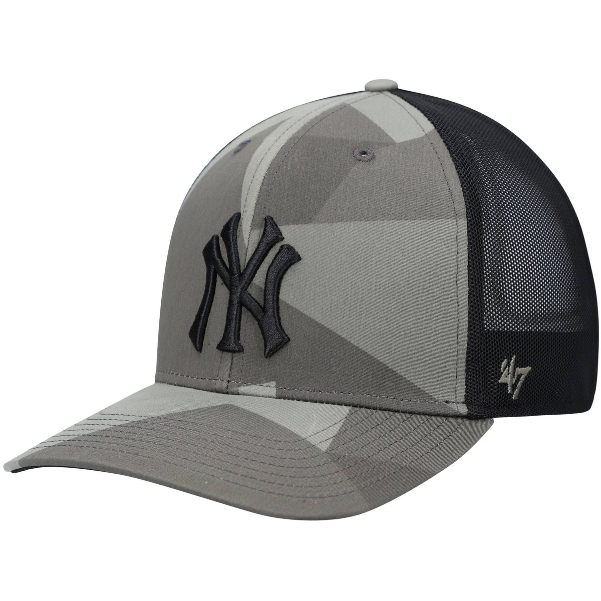 New York Yankees Camo Black Snapback Hat M390