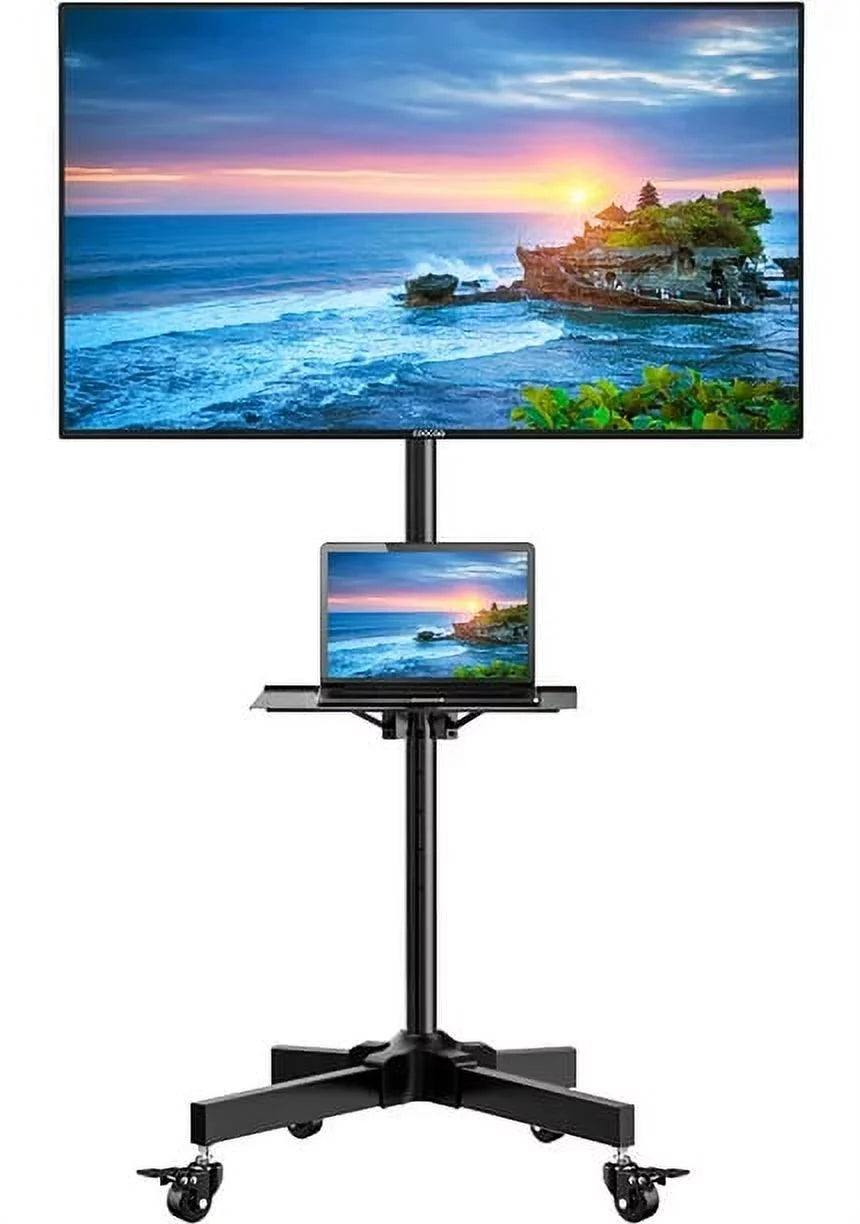 Rolling TV Stand with Wheels for 23-55 inch Flat Panel TVs, Black N4696