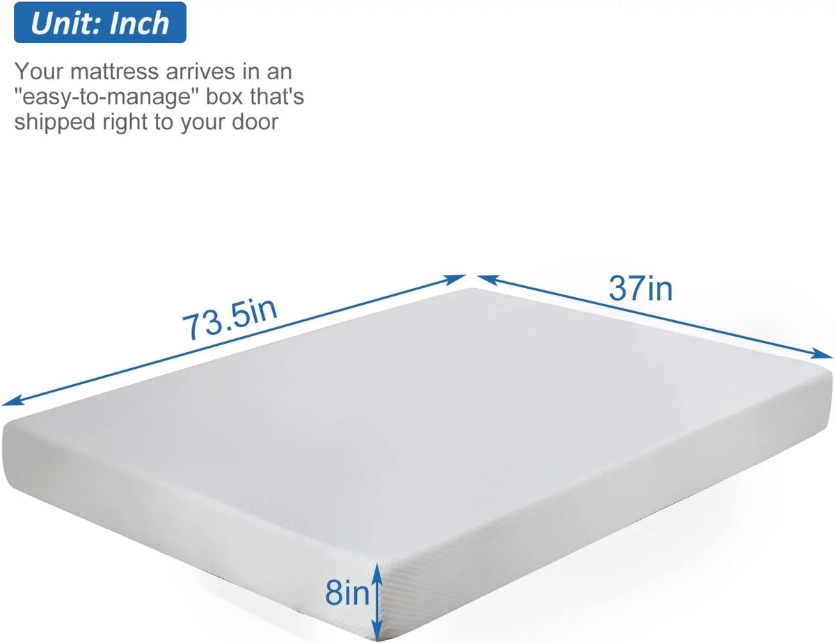 Queen 8 Inch Gel Memory Foam Medium Firm Mattress I163