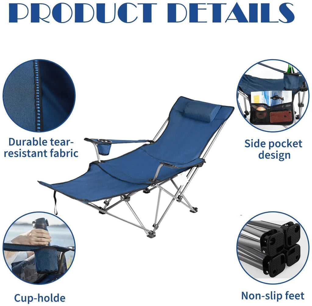 Adjustable Outdoor Folding Chair with Footrest P40647