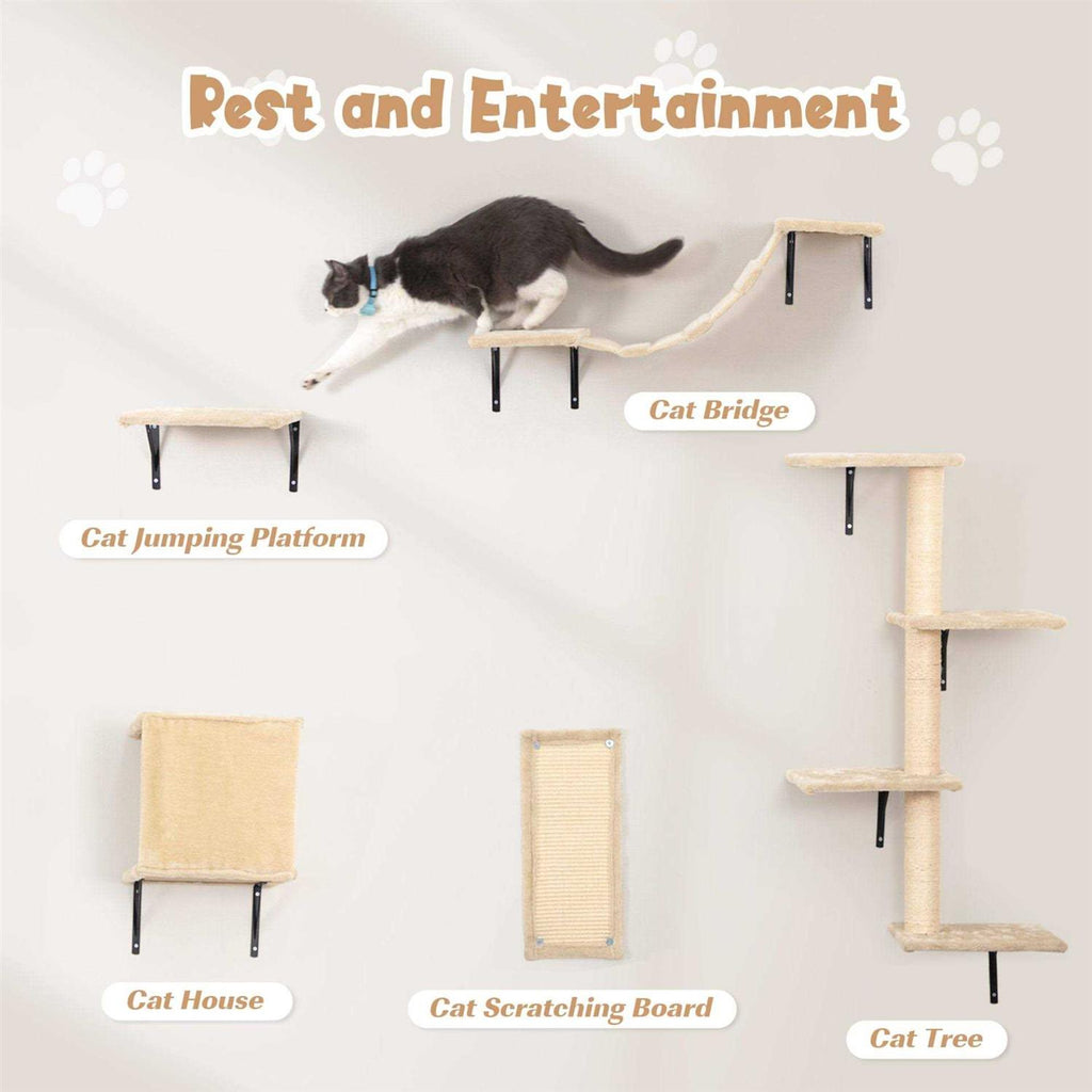 Wall Mounted Shelves Set Cat Tree R7588