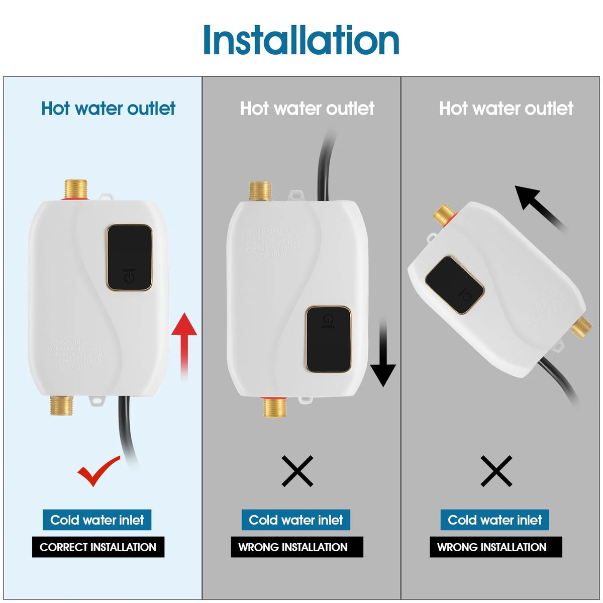 3000W Mini Electric Tankless Instant Water Heater M7043