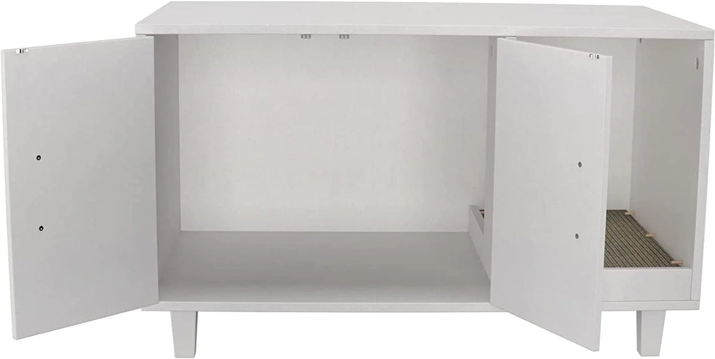 Cat Litter Box Enclosure Table Nightstand with Scratch Pad P928