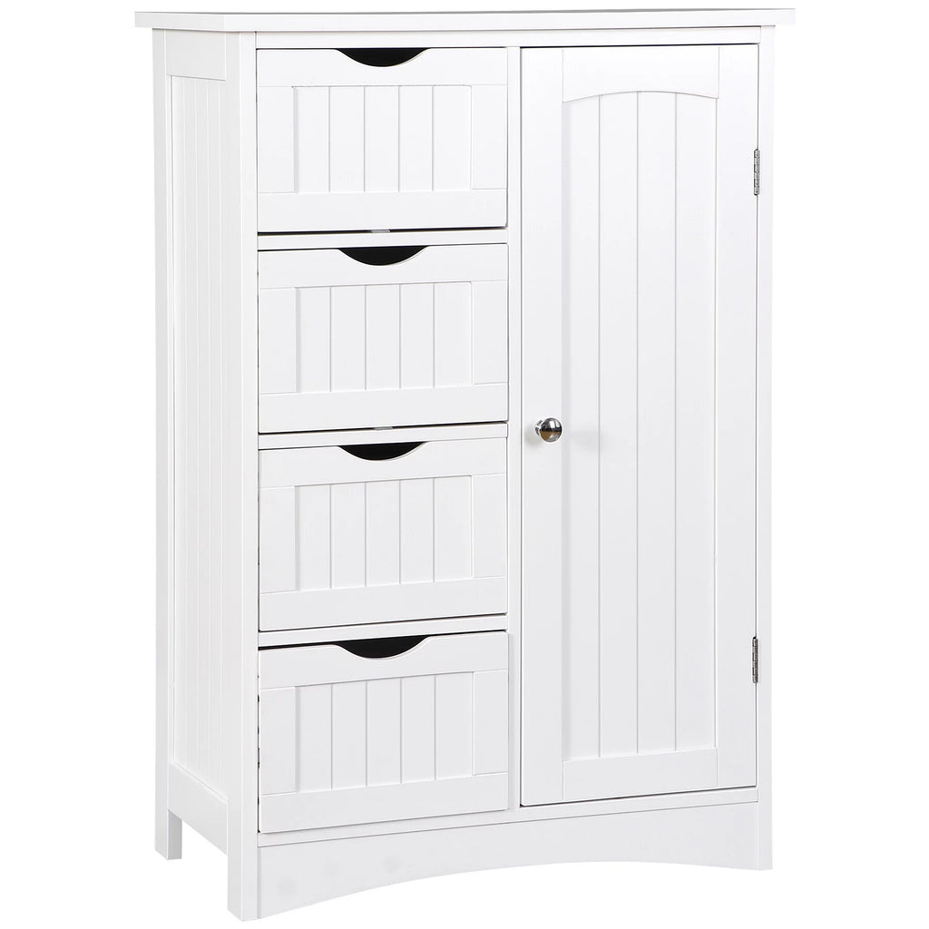 White 4 Drawer Freestanding Storage Cabinet T2662