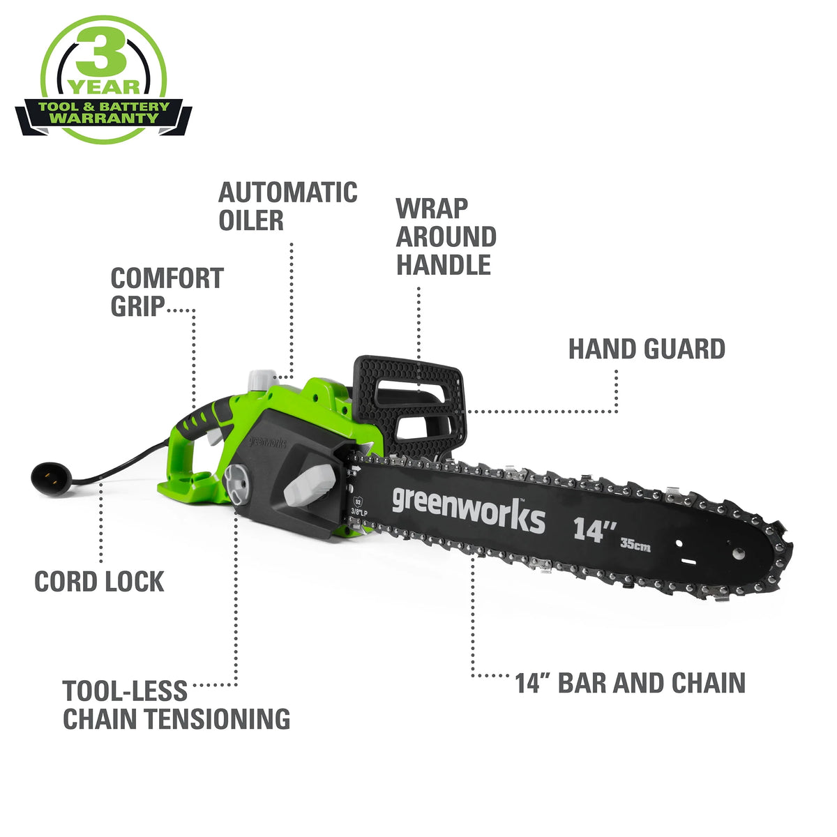 14 Corded Electric 10.5 Amp Chainsaw V681482