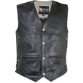 Black Leather Biker Vest Z66583
