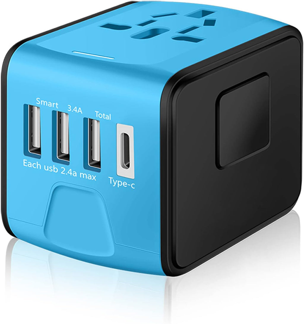 Universal International Power Adapter with 3.4A 4XUSB Wall Charger, Pack of 2 G722