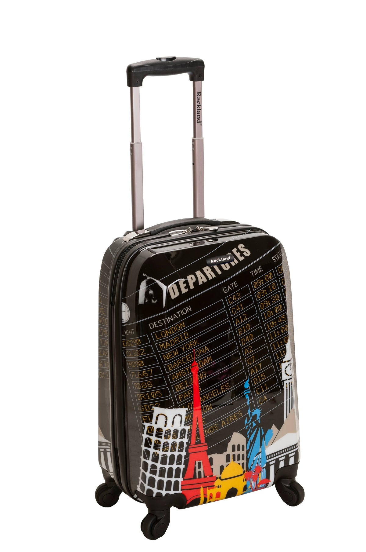 20" Polycarbonate Carry On Suitcase Black W8334