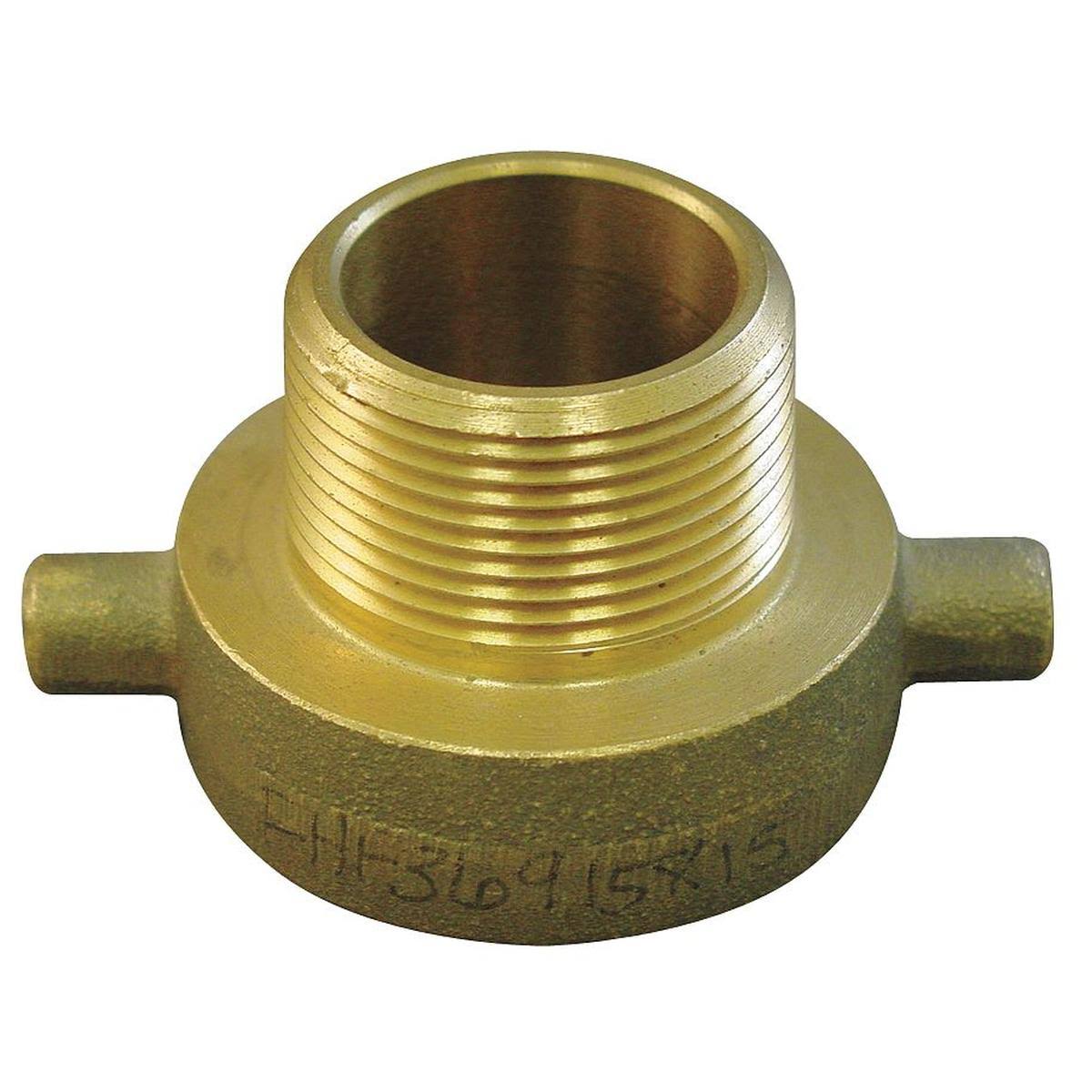 Fire Hose Adapter Pin Lug Brass 2-1/2 in x 4 in I754394