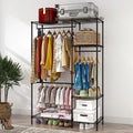 Heavy Duty Garment Rack Clothing Storage Organizer Black J29328