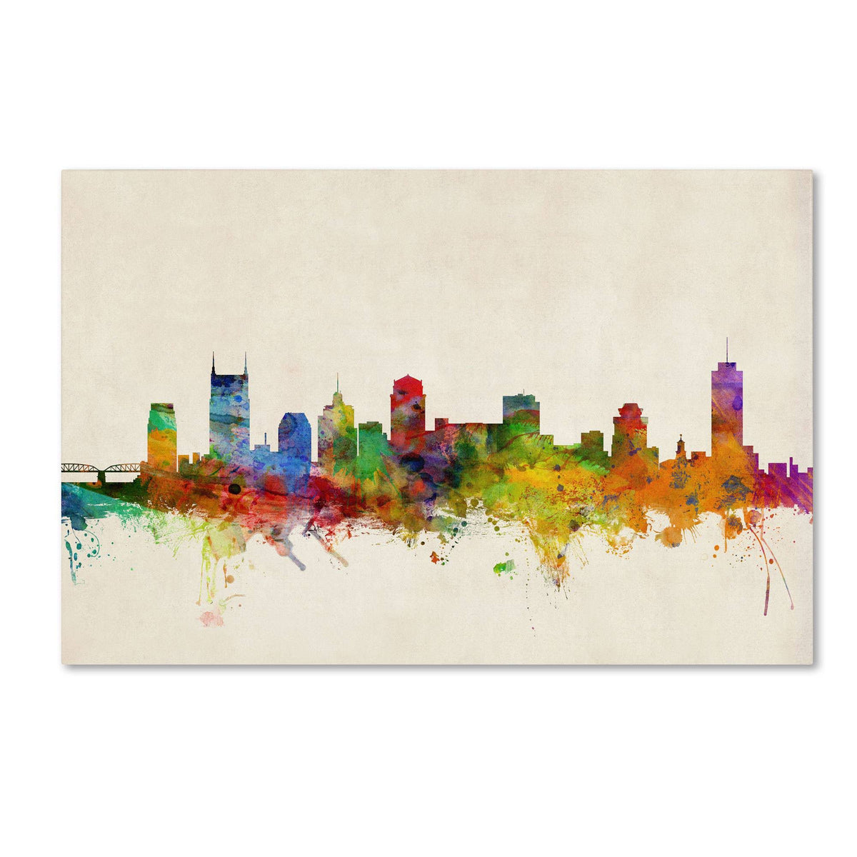 Nashville Watercolor Skyline E724