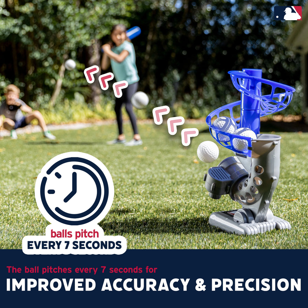 Kids Baseball Pitching Machine Height Adjustable 6 Plastic Balls U67936