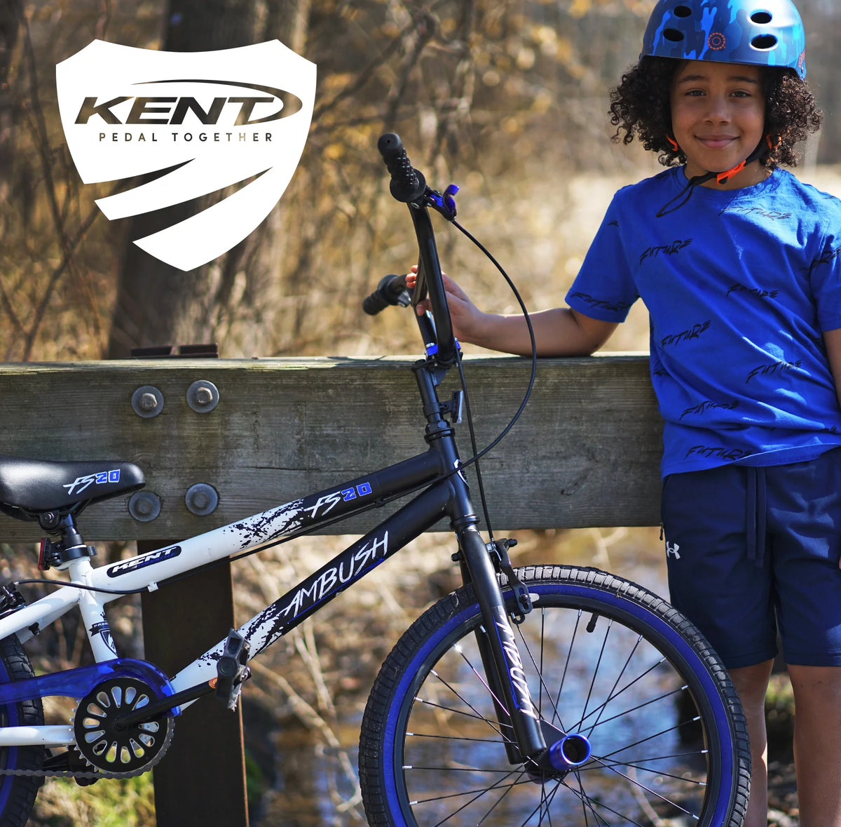 20 Boy's BMX Child Bike Black/Blue V91127