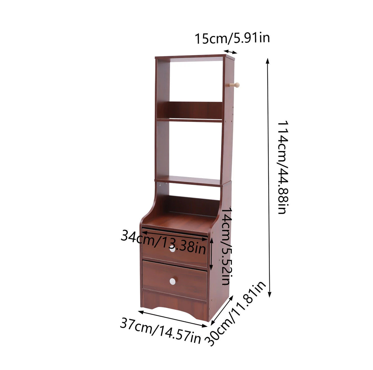2 Drawer Bedside Nightstand with Open Storage O996