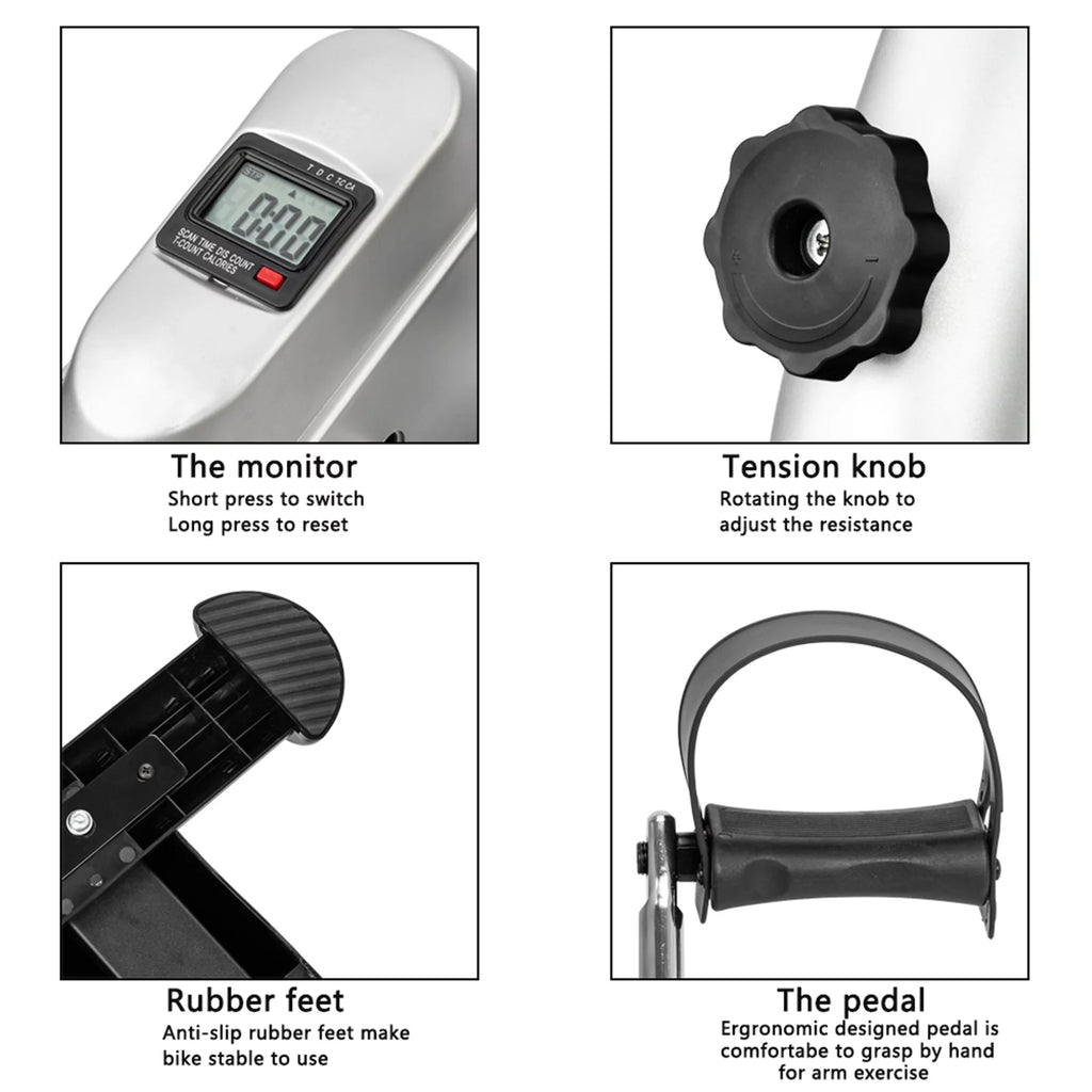 Under Desk Exercise Bike with LCD Monitor V22316