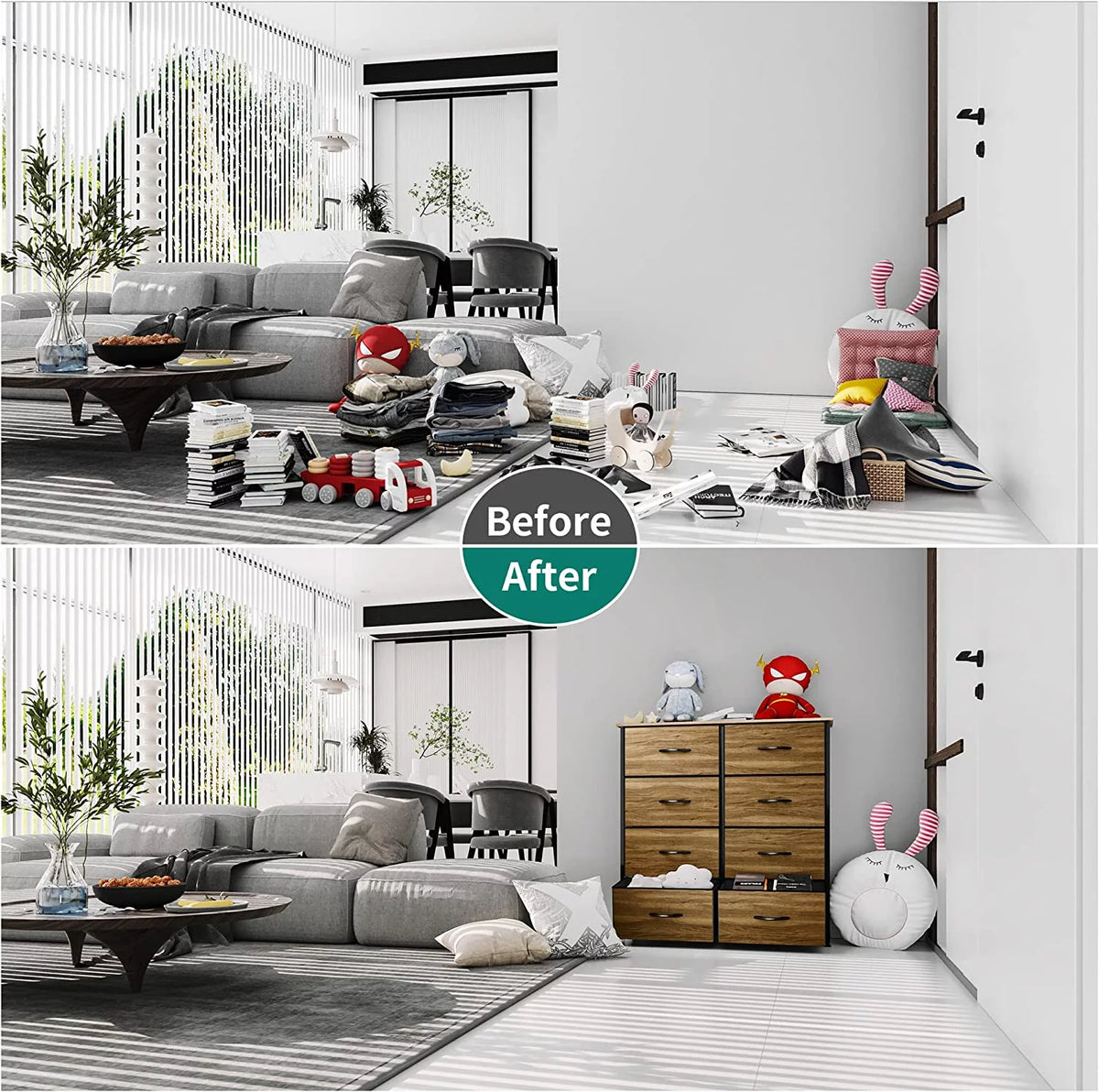 8 Drawer Fabric Dresser K34403