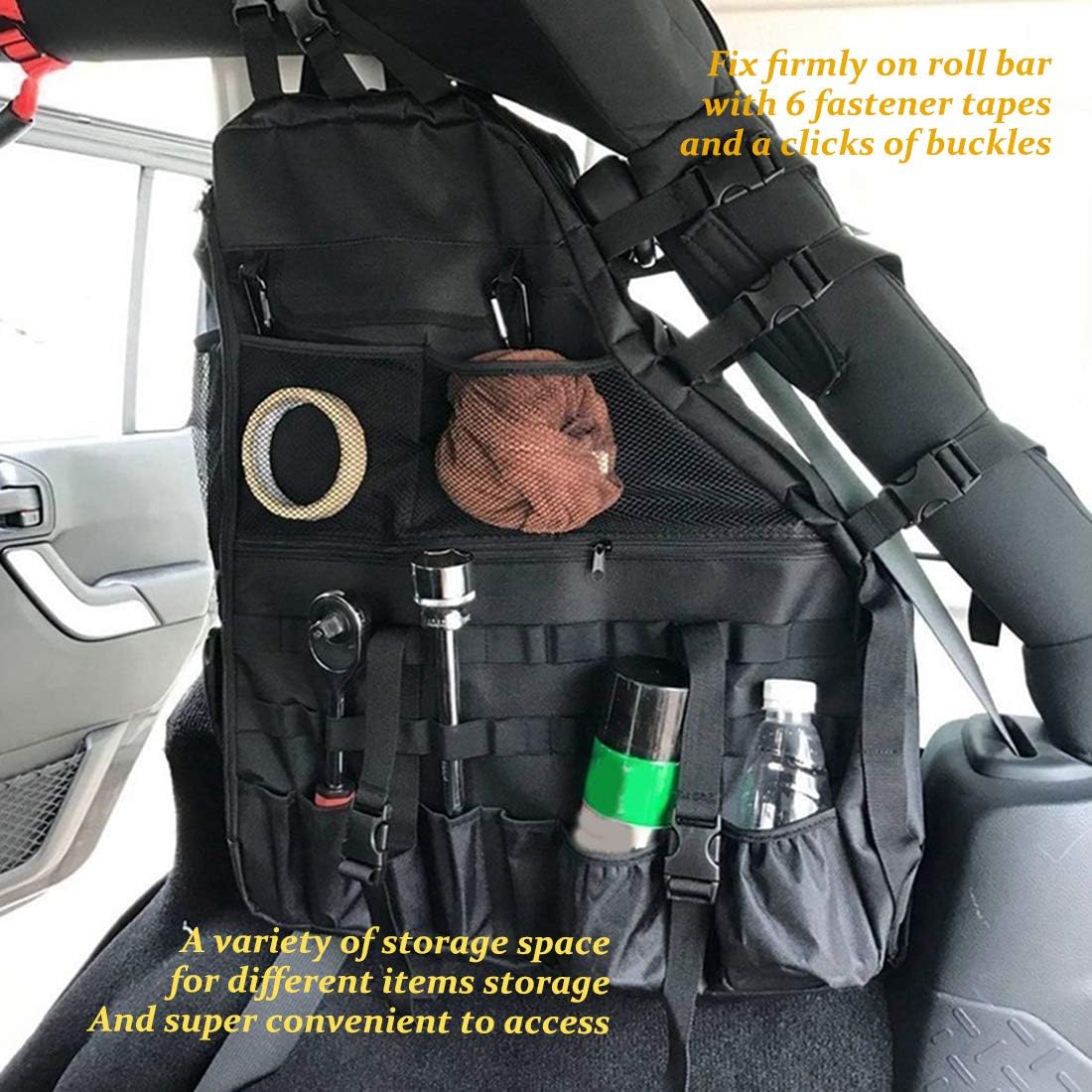 Roll Bar Storage Bag Multi-Pockets Saddle Bag Organizer L850