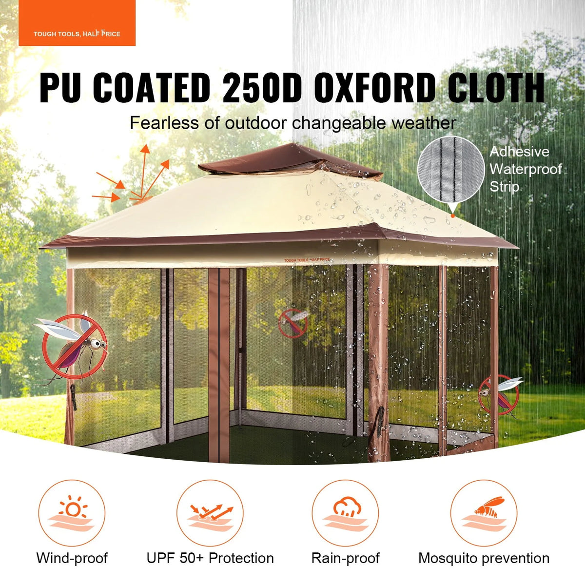 11 x 11 FT Pop up Gazebo with Mosquito Netting F66601