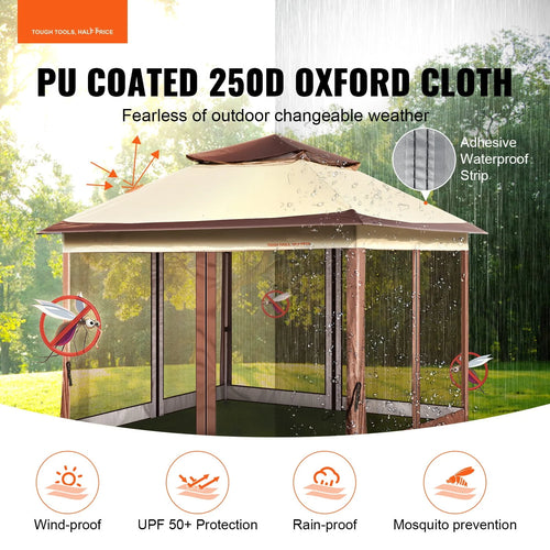 11 x 11 FT Pop up Gazebo with Mosquito Netting F66601