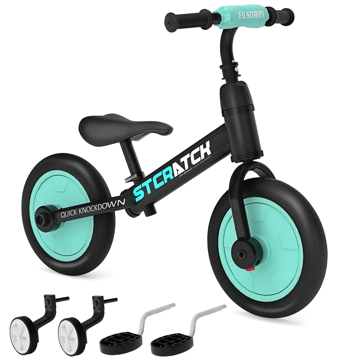 4 in 1 Toddlers Balance Bike with Pedals and Training Wheels R167603