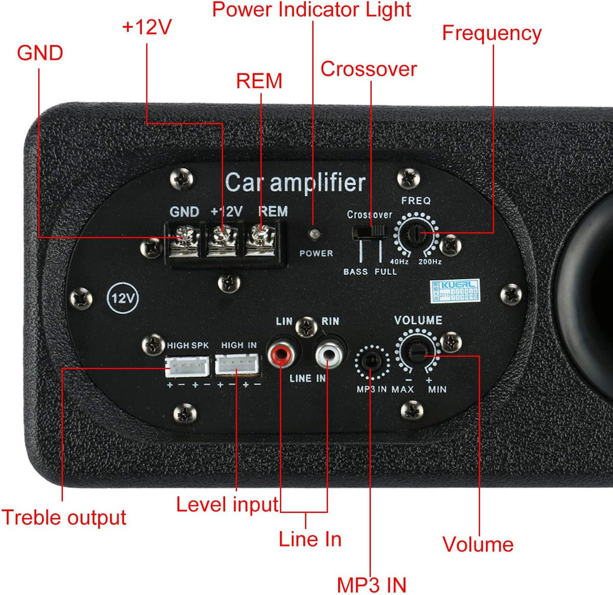 6 Inch Powered Car Subwoofer S32868