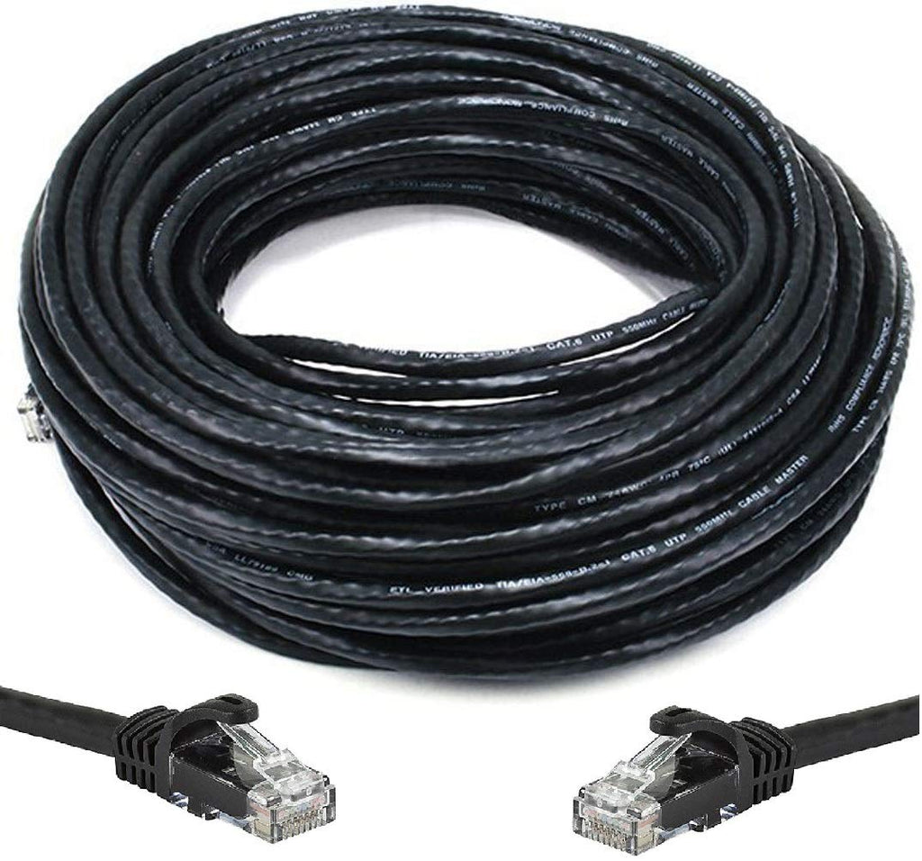 300' FT Heavy Duty CAT6 Waterproof Outdoor Direct Burial UV Resistant Ethernet LAN Network Patch Cable Oxygen-Free Copper Construction RJ45 Cord T48206
