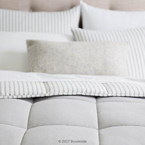 Striped Reversible Chambray Down Alternative Comforter Set Twin XL O99941