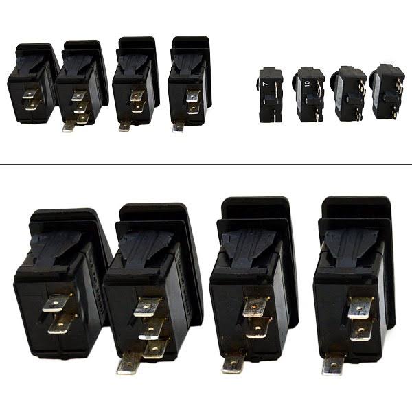 Black 8 Piece Illuminated Boat Rocker Switch Set B4027