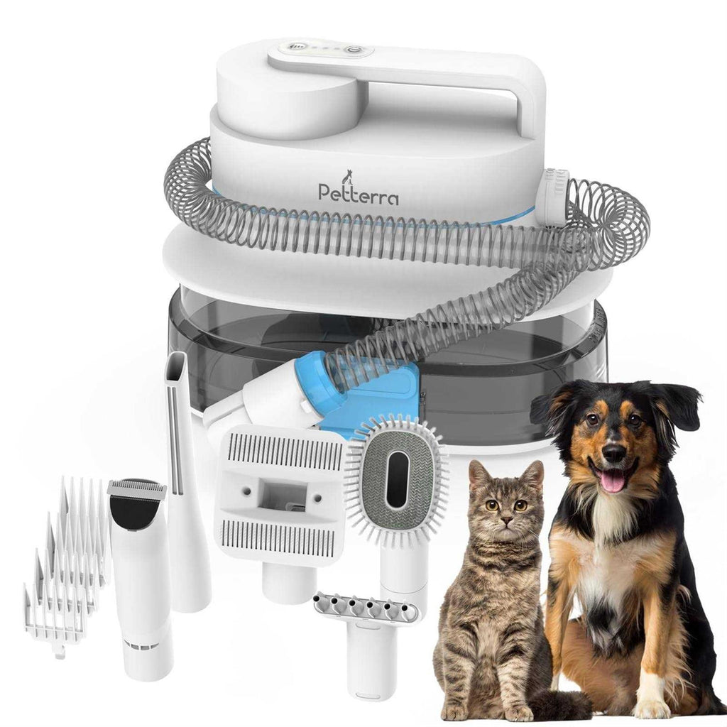 3-in-1 Pet Grooming Kit Vacuum Suction Dryer Clipper 6 Tools 4L Dust Y426068