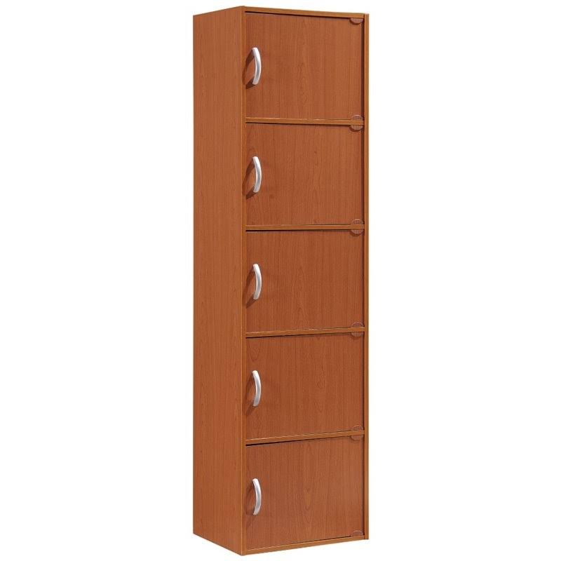5 Shelf 5 Door Cherry Bookcase K37155