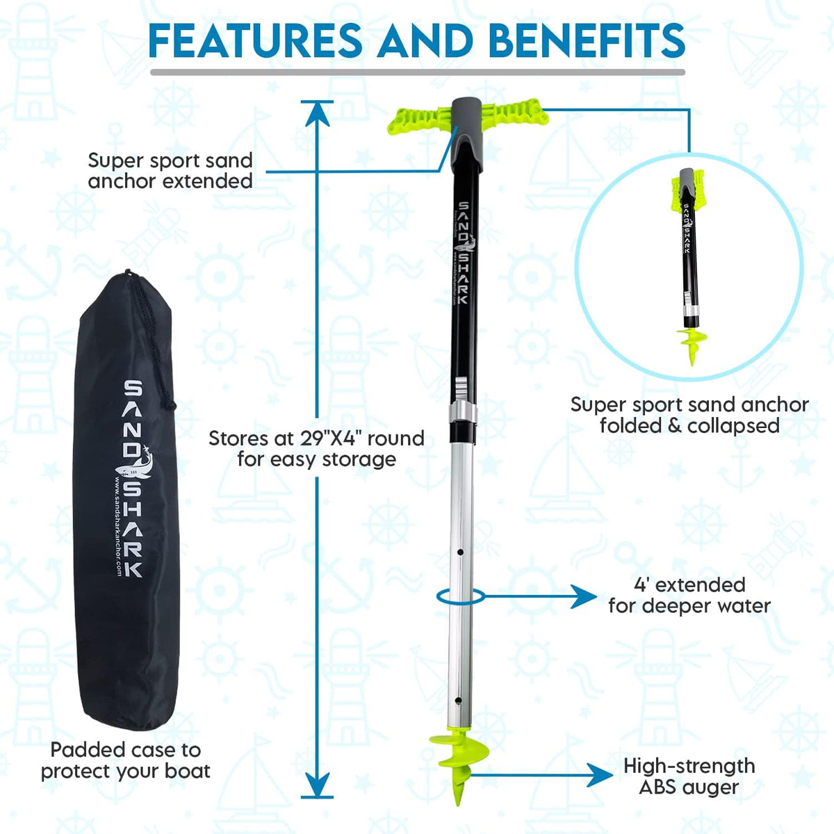Boat Anchor with Case, Adjusts 29-48 V664