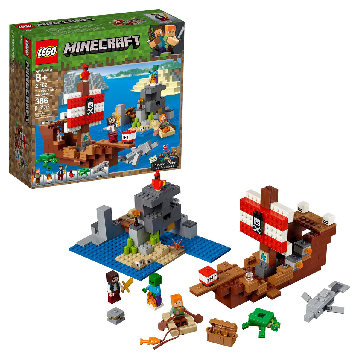 Pirate Ship Boat Building Toy Kit 386 Pieces M706597