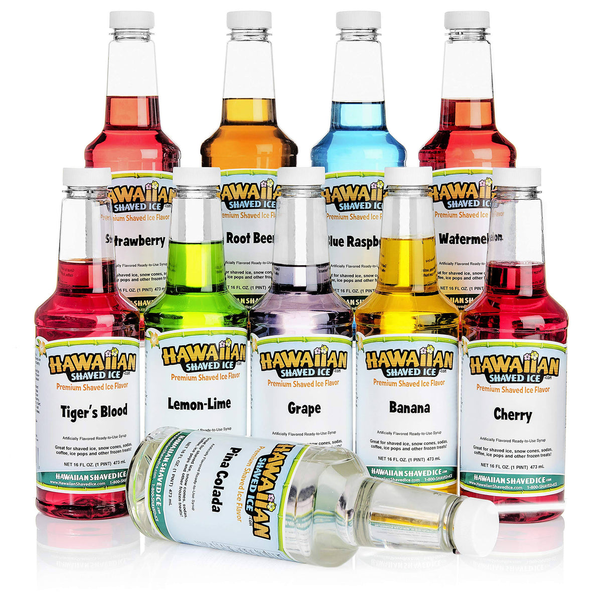 10 Flavor Snow Cone Syrup 10 Pints X47166