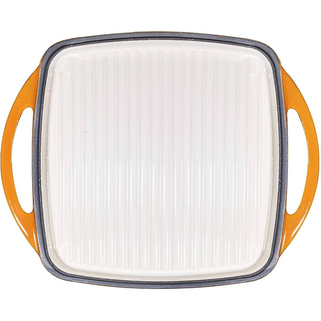 Enameled Cast Iron 11 inch Square Casserole Baking Pan with Griddle Lid Y926