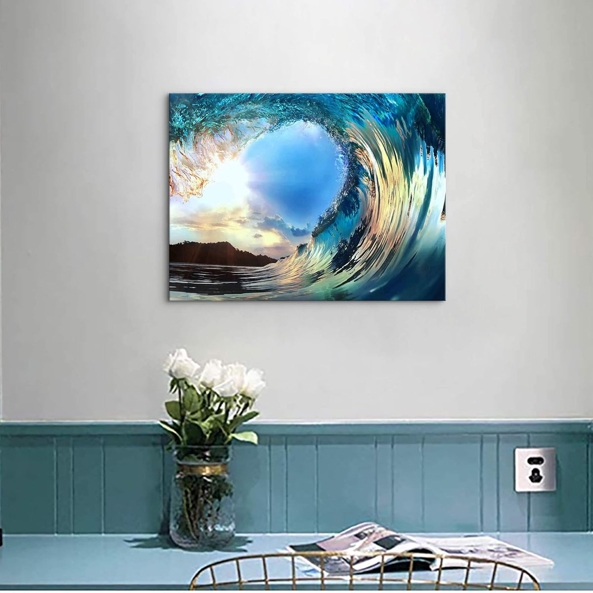 Blue Ocean Waves Canvas Wall Art L181908