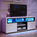 White High Gloss TV Stand with LED Lights P46241