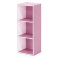 White Pink 3-Tier Engineered Wood Bookcase J903