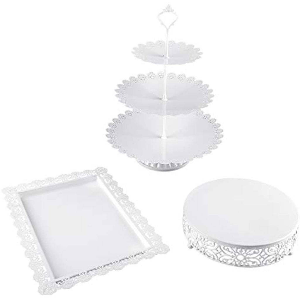 White 3 Pieces Cake Stand Set M7551