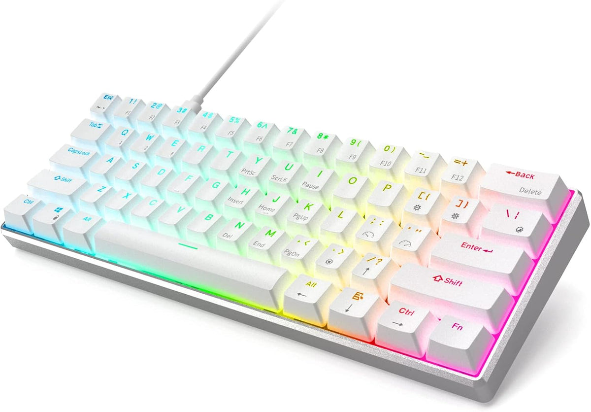 60% Wireless Mechanical Keyboard Aluminum Frame RGB Hot Swappable Gateron Brown Switch Z1628