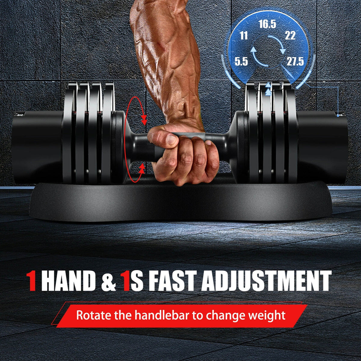 27.5lbs 5-in-1 Adjustable Dumbbell C66936