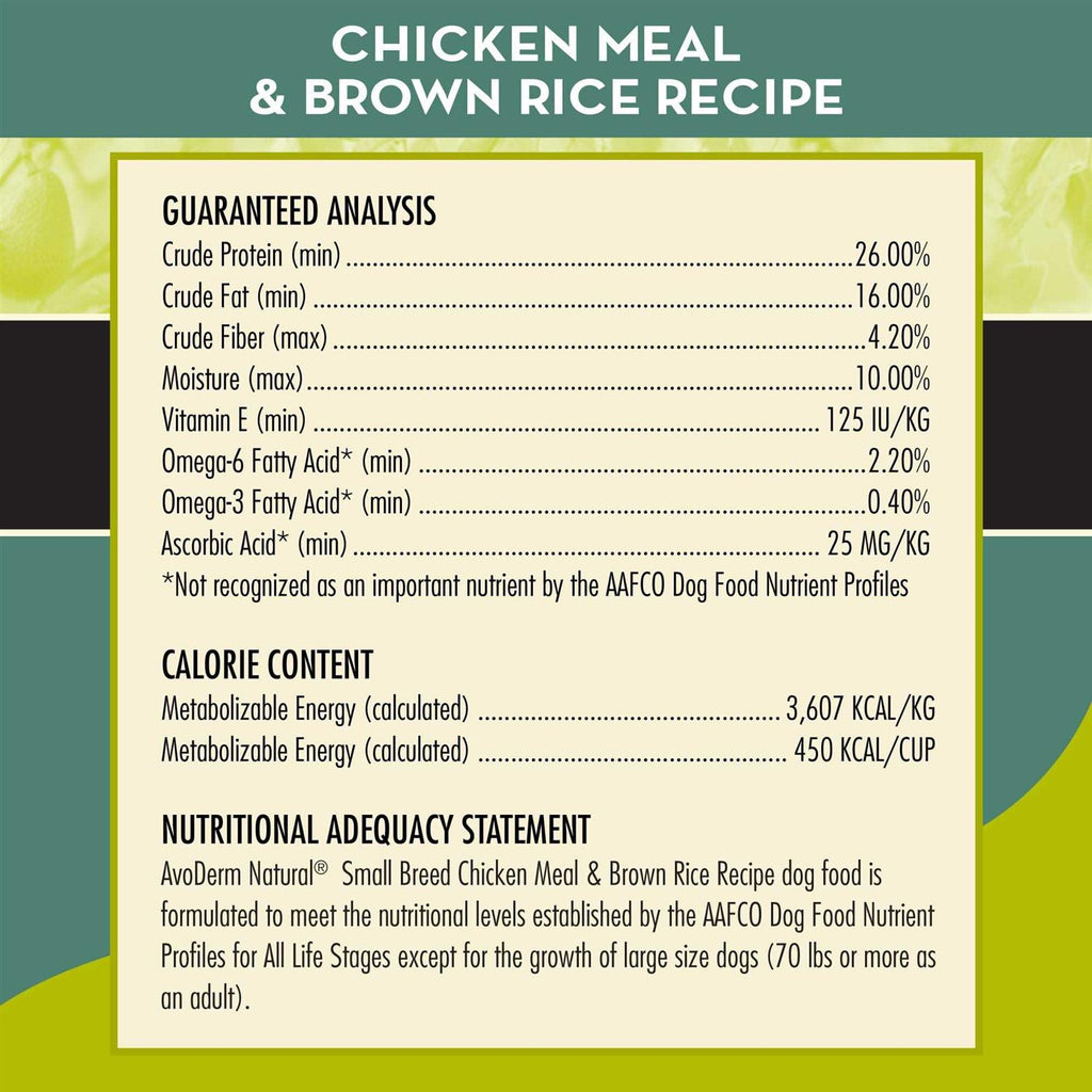 Natural Chicken Meal & Brown Rice Small Breed Adult Dog Food G21705