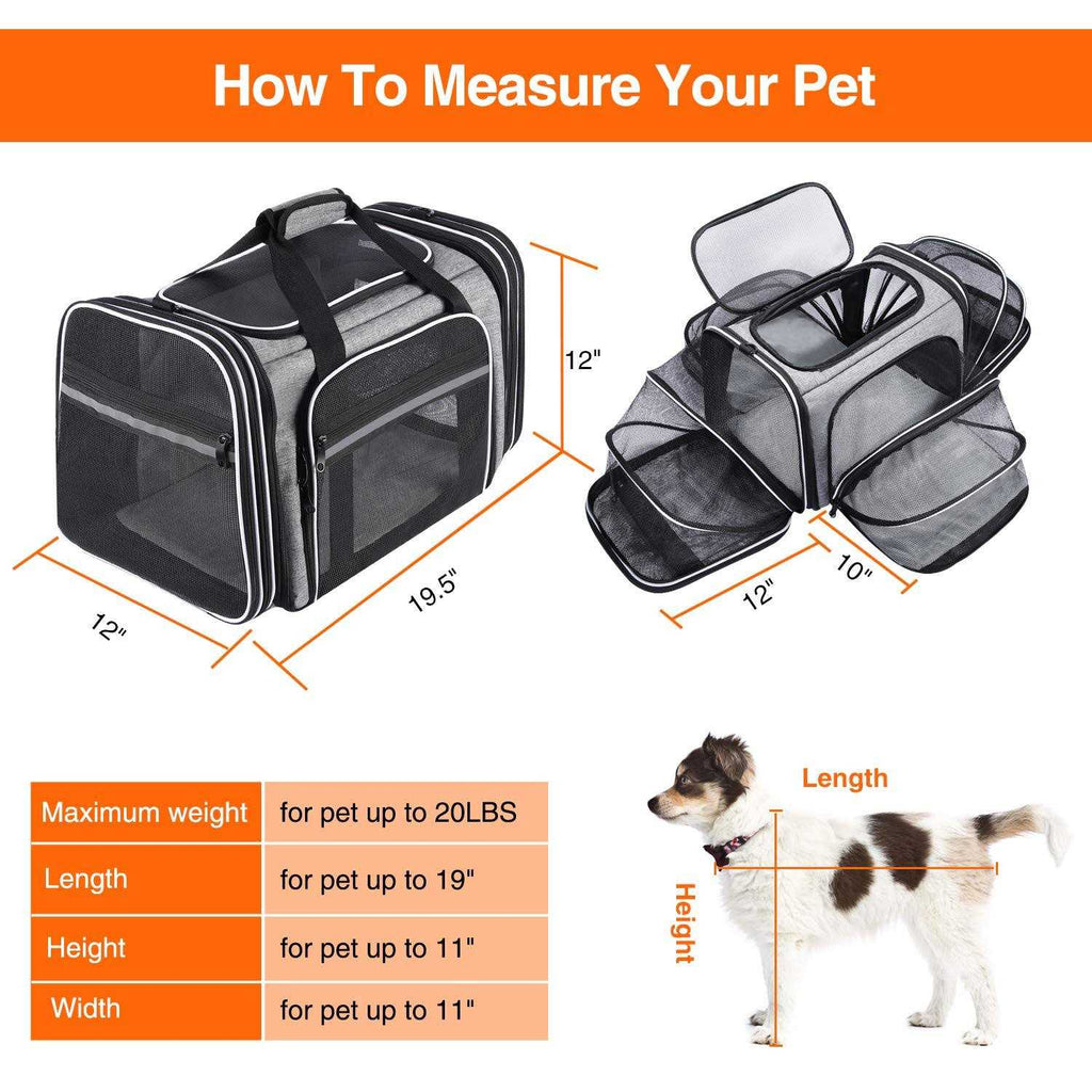 Soft Sided Pet Carrier 4 Expandable Collapsible V230315