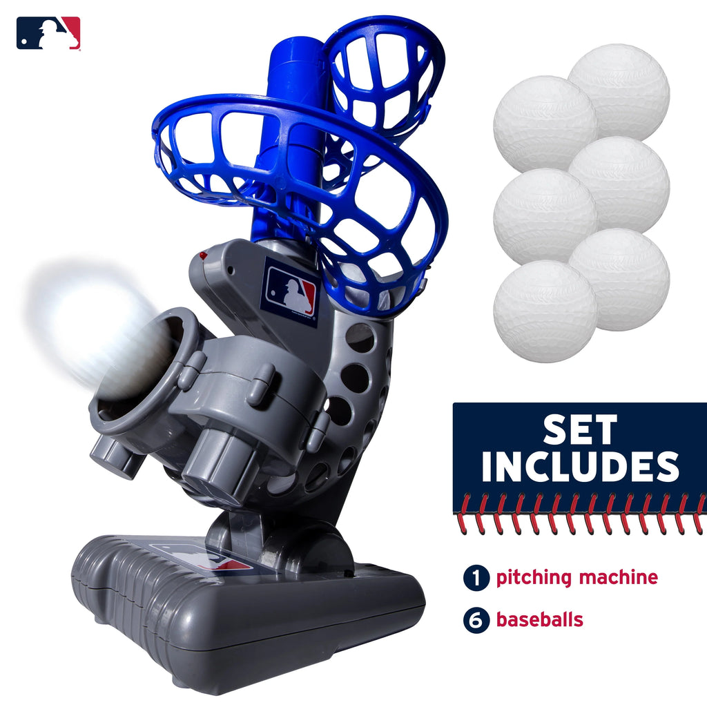 Kids Baseball Pitching Machine Height Adjustable 6 Plastic Balls U67936