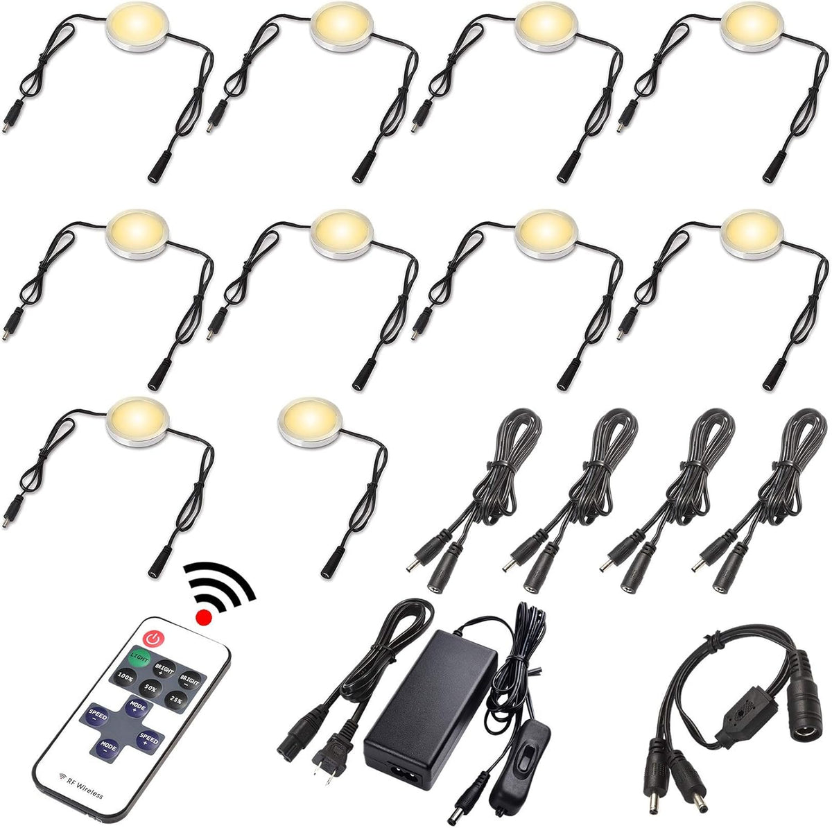 LED Under Cabinet Lighting Linkable Kit, 12 Lights, Daylight P24256